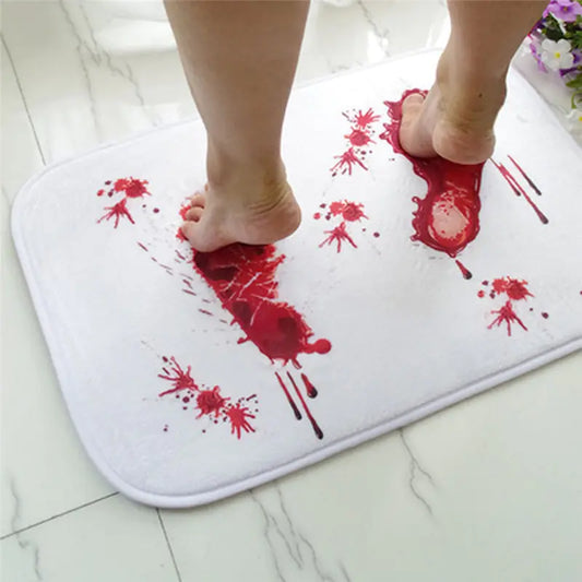 Blood Printed Flannel Bathroom Mat