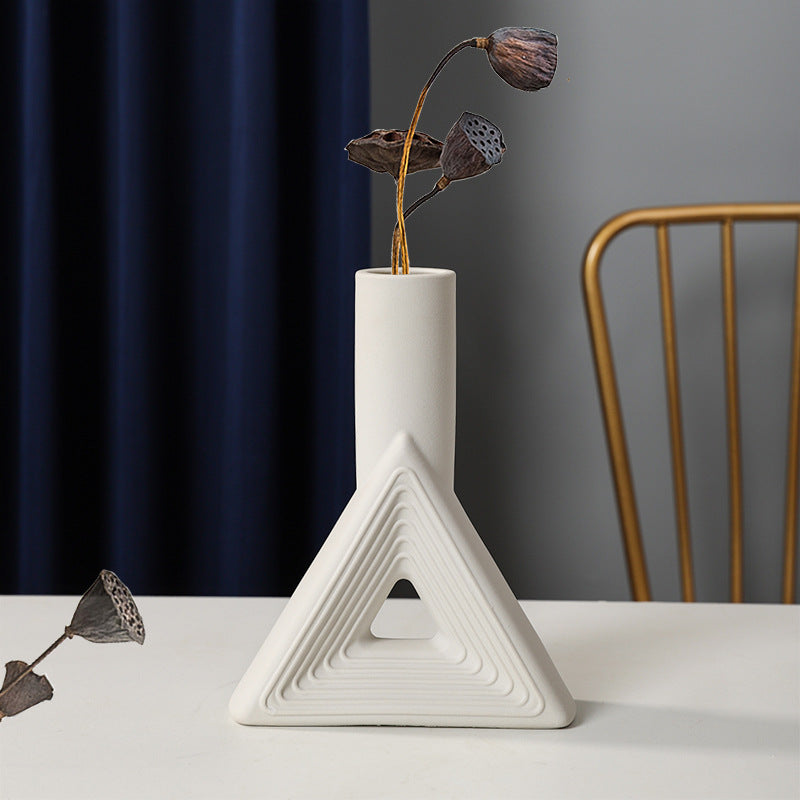 Geometric Vase Ceramic Modern Minimalist Furnishings Decoration